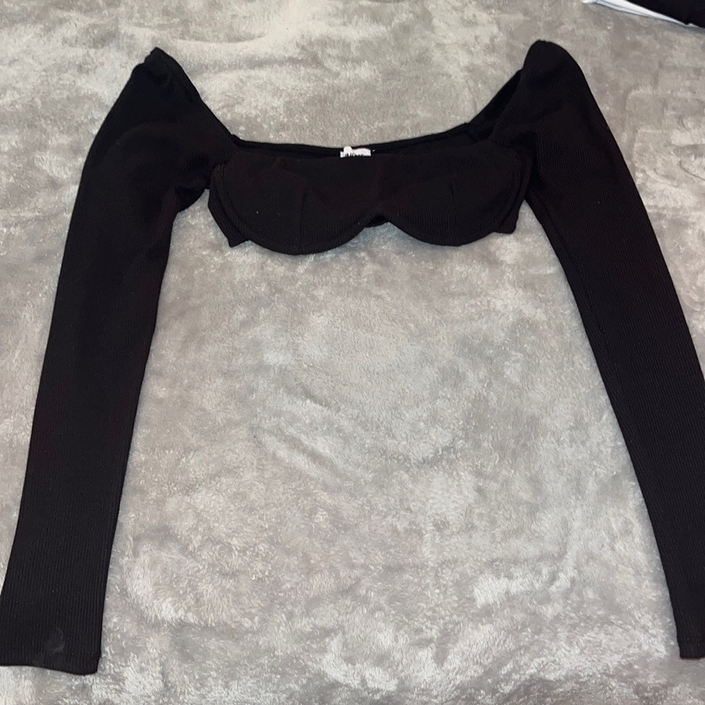 Princess Polly black cropped top